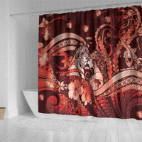 Maori Romantic Valentine Shower Curtain The Hongi Kiss Red Galaxy DT05 - Polynesian Pride