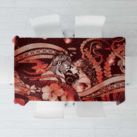 Maori Romantic Valentine Tablecloth The Hongi Kiss Red Galaxy DT05 Red - Polynesian Pride