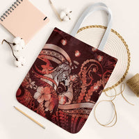 Maori Romantic Valentine Tote Bag The Hongi Kiss Red Galaxy DT05 White Strap One Size Red - Polynesian Pride