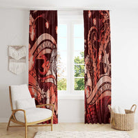 Maori Romantic Valentine Window Curtain The Hongi Kiss Red Galaxy DT05 - Polynesian Pride