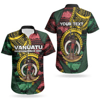 Personalised Vanuatu Independence Day Couples Matching Puletasi and Hawaiian Shirt Boar Tusk Warrior Tribal Floral Patterns DT05 - Polynesian Pride