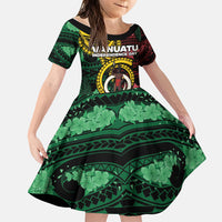Personalised Vanuatu Independence Day Family Matching Off Shoulder Maxi Dress and Hawaiian Shirt Boar Tusk Warrior Tribal Floral Patterns