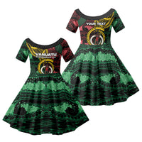 Personalised Vanuatu Independence Day Family Matching Summer Maxi Dress and Hawaiian Shirt Boar Tusk Warrior Tribal Floral Patterns DT05 Daughter's Dress Multicolor - Polynesian Pride