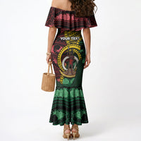 Personalised Vanuatu Independence Day Mermaid Dress Boar Tusk Warrior Tribal Floral Patterns DT05 - Polynesian Pride