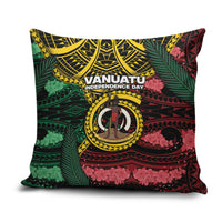 Vanuatu Independence Day Pillow Cover Boar Tusk Warrior Tribal Floral Patterns