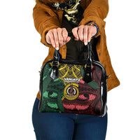 Vanuatu Independence Day Shoulder Handbag Boar Tusk Warrior Tribal Floral Patterns