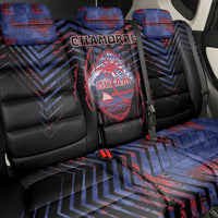 Guam Back Car Seat Cover Chamorro Seal Tribal Scratch Design - Polynesian Pride