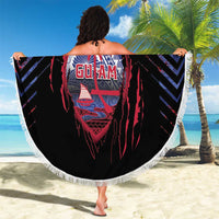 Guam Beach Blanket Chamorro Seal Tribal Scratch Design - Polynesian Pride