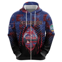 Personalised Guam Hoodie Chamorro Seal Tribal Scratch Design - Polynesian Pride
