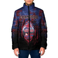 Personalised Guam Padded Jacket Chamorro Seal Tribal Scratch Design - Polynesian Pride