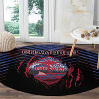 Guam Round Carpet Chamorro Seal Tribal Scratch Design - Polynesian Pride
