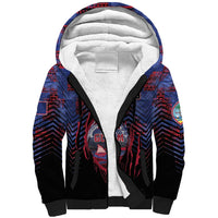 Personalised Guam Sherpa Hoodie Chamorro Seal Tribal Scratch Design DT05 Unisex Navy - Polynesian Pride