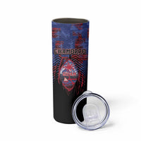 Personalised Guam Skinny Tumbler Chamorro Seal Tribal Scratch Design - Polynesian Pride