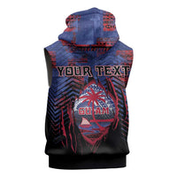 Personalised Guam Sleeveless Zip Hoodie Chamorro Seal Tribal Scratch Design DT05 - Polynesian Pride