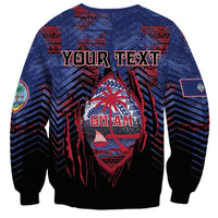 Personalised Guam Sweatshirt Chamorro Seal Tribal Scratch Design - Polynesian Pride