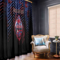 Guam Window Curtain Chamorro Seal Tribal Scratch Design - Polynesian Pride