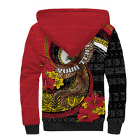 Personalised Papua New Guinea Language Week Sherpa Hoodie Bird Of Paradise Tribal Floral Pattern DT05 - Polynesian Pride