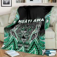 Aotearoa Ngati Awa Blanket Maori Tribal Green Marble Paua Shell Pattern DT05 - Polynesian Pride