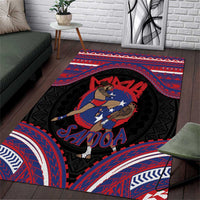 Samoa Mixed Martial Arts Area Rug Flying Knee Of Samoan - Polynesian Pride
