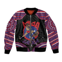 Personalised Samoa Mixed Martial Arts Bomber Jacket Flying Knee Of Samoan - Polynesian Pride
