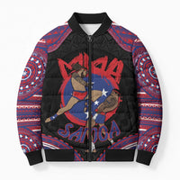 Personalised Samoa Mixed Martial Arts Bomber Puffer Jacket Flying Knee Of Samoan DT05 Unisex Black - Polynesian Pride