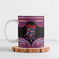 Personalised Samoa Mixed Martial Arts Ceramic Mug Flying Knee Of Samoan DT05 Black - Polynesian Pride