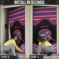 Personalised Samoa Mixed Martial Arts Door Cover Flying Knee Of Samoan - Polynesian Pride