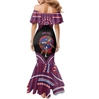 Personalised Samoa Mixed Martial Arts Family Matching Mermaid Dress and Hawaiian Shirt Flying Knee Of Samoan - Polynesian Pride