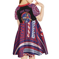 Personalised Samoa Mixed Martial Arts Kid Short Sleeve Dress Flying Knee Of Samoan DT05 - Polynesian Pride