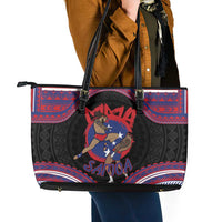 Samoa Mixed Martial Arts Leather Tote Bag Flying Knee Of Samoan DT05 - Polynesian Pride