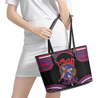 Samoa Mixed Martial Arts Leather Tote Bag Flying Knee Of Samoan DT05 - Polynesian Pride