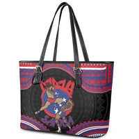 Samoa Mixed Martial Arts Leather Tote Bag Flying Knee Of Samoan DT05 - Polynesian Pride