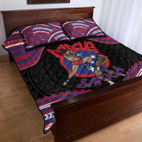 Samoa Mixed Martial Arts Quilt Bed Set Flying Knee Of Samoan - Polynesian Pride