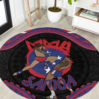 Samoa Mixed Martial Arts Round Carpet Flying Knee Of Samoan DT05 Black - Polynesian Pride