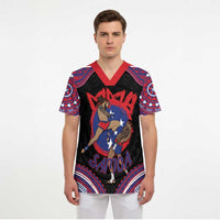 Personalised Samoa Mixed Martial Arts Scrub Top Flying Knee Of Samoan DT05 - Polynesian Pride