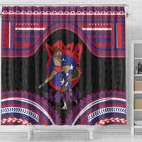 Samoa Mixed Martial Arts Shower Curtain Flying Knee Of Samoan DT05 - Polynesian Pride