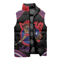 Personalised Samoa Mixed Martial Arts Sleeveless Puffer Jacket Flying Knee Of Samoan DT05 - Polynesian Pride