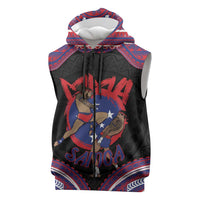 Personalised Samoa Mixed Martial Arts Sleeveless Zip Hoodie Flying Knee Of Samoan DT05 Black - Polynesian Pride