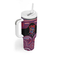Personalised Samoa Mixed Martial Arts Tumbler With Handle Flying Knee Of Samoan - Polynesian Pride