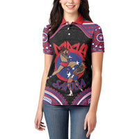 Personalised Samoa Mixed Martial Arts Women Polo Shirt Flying Knee Of Samoan DT05 - Polynesian Pride
