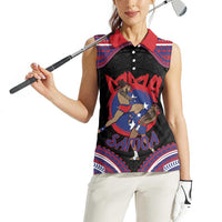Personalised Samoa Mixed Martial Arts Women Sleeveless Polo Shirt Flying Knee Of Samoan DT05 - Polynesian Pride