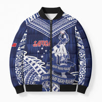 Personalised Samoa Rugby Bomber Puffer Jacket Pacific Warrior Glory - Polynesian Pride