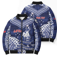 Personalised Samoa Rugby Bomber Puffer Jacket Pacific Warrior Glory - Polynesian Pride