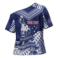Personalised Samoa Rugby Cross Shoulder Shirt Pacific Warrior Glory - Polynesian Pride