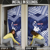 Personalised Samoa Rugby Door Cover Pacific Warrior Glory - Polynesian Pride