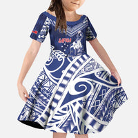 Personalised Samoa Rugby Family Matching Off Shoulder Maxi Dress and Hawaiian Shirt Pacific Warrior Glory - Polynesian Pride
