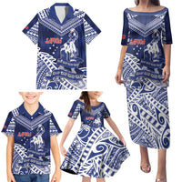 Personalised Samoa Rugby Family Matching Puletasi and Hawaiian Shirt Pacific Warrior Glory - Polynesian Pride