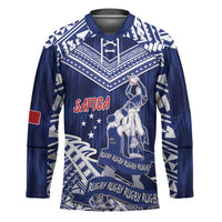 Personalised Samoa Rugby Hockey Jersey Pacific Warrior Glory DT05 Unisex Navy - Polynesian Pride