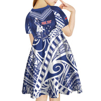 Personalised Samoa Rugby Kid Short Sleeve Dress Pacific Warrior Glory - Polynesian Pride