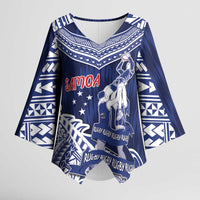 Personalised Samoa Rugby Kimono Sleeve Blouse Pacific Warrior Glory - Polynesian Pride